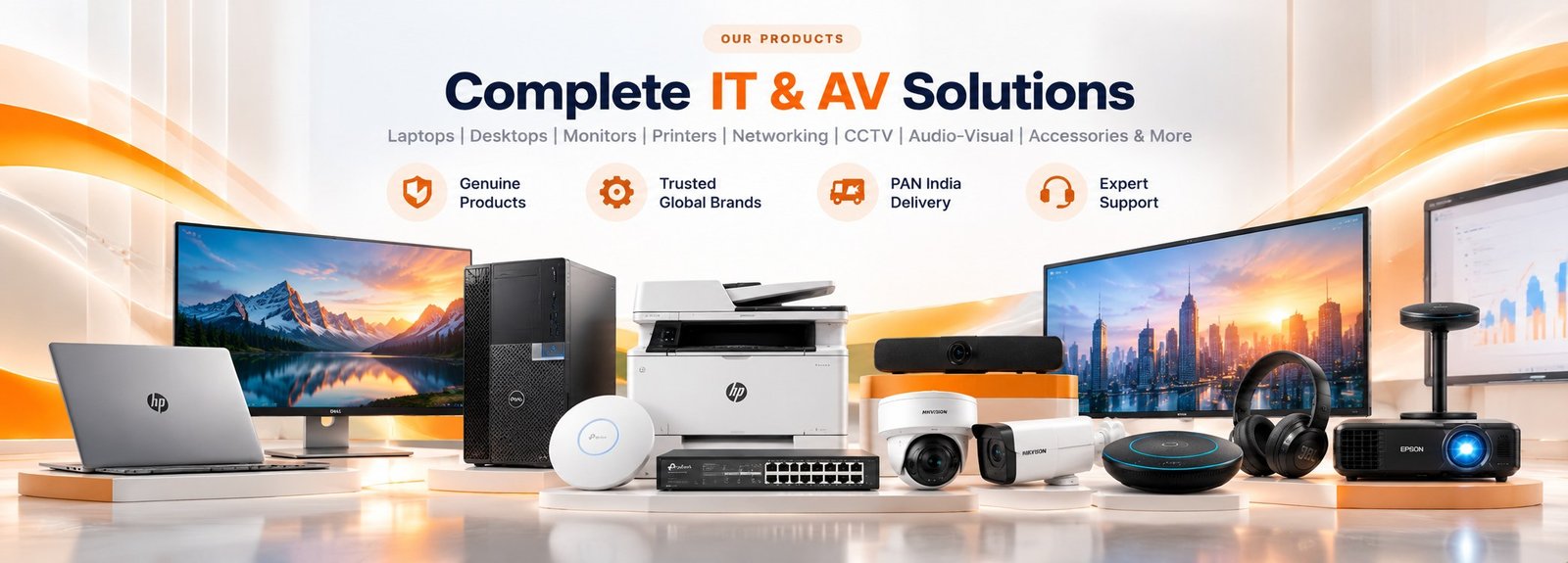 Rudraksh Industries - Complete IT & AV Solutions - Laptops, Desktops, Monitors, Printers, Networking, CCTV, Audio-Visual & Accessories - Genuine Products, Trusted Global Brands, PAN India Delivery, Expert Support
