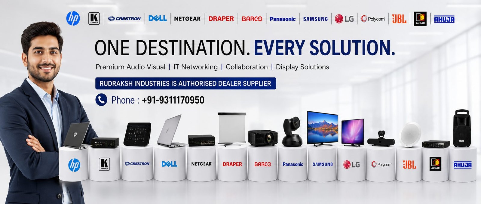 Rudraksh Industries — HP, Apple, Acer, ASUS, Dell, Lenovo, Samsung, LG, TP-Link, Netgear, Logitech, Cisco, Xiaomi and JBL dealer, distributor and supplier in Kanpur